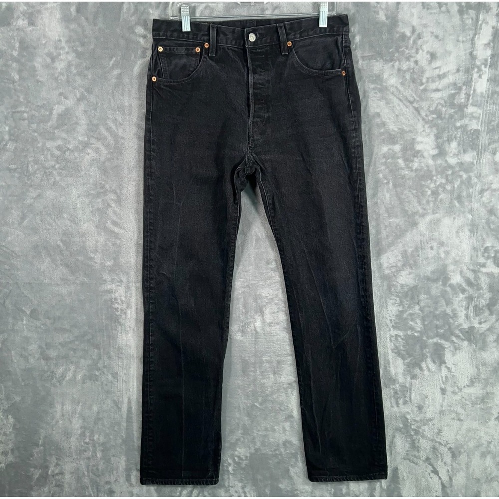Levis 501 93 Jeans Mens 33x32 (32x30) Black Button Fly Big E Straight Vintage